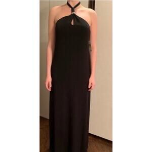 Michael Kors Dress Maxi Women Medium Black Halter Long Sleeveless NWT